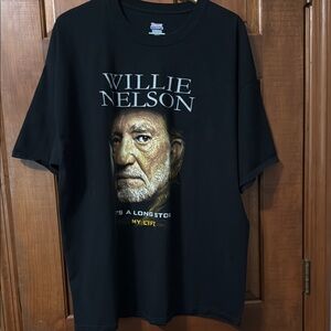 Hanes Black Short Sleeve Willie Nelson Tee